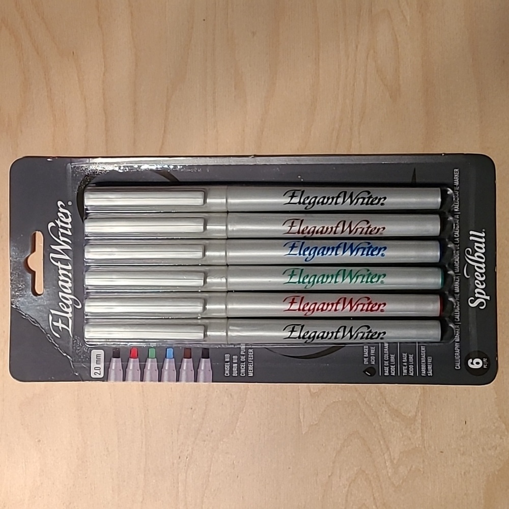 NIB Speedball Elegant Writer pen set of 6 - 2.0mm